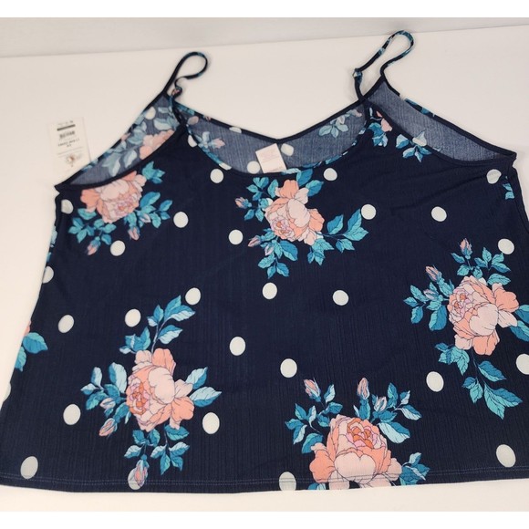 Blue Peach Floral Cami Set 2xl Secert Treasure Two Piece Tet 20W-22W tank shorts - Picture 9 of 12